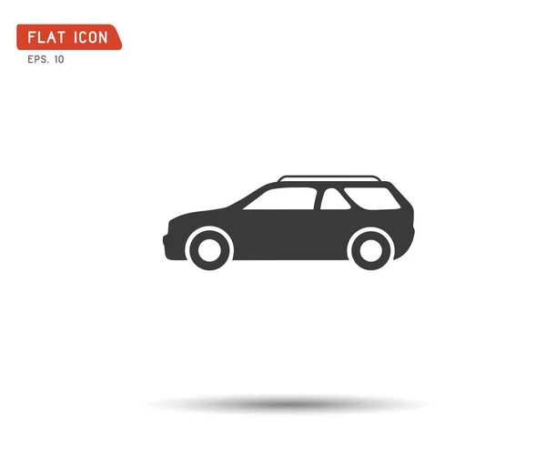 Иконка автомобиля, плоский логотип Векторная иллюстрация — стоковый вектор