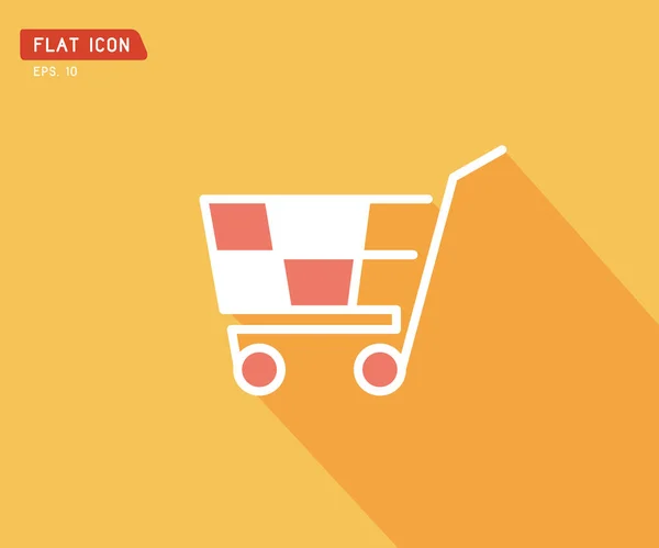 Flat shopping cart icon, logo design vector illustration — ストックベクタ