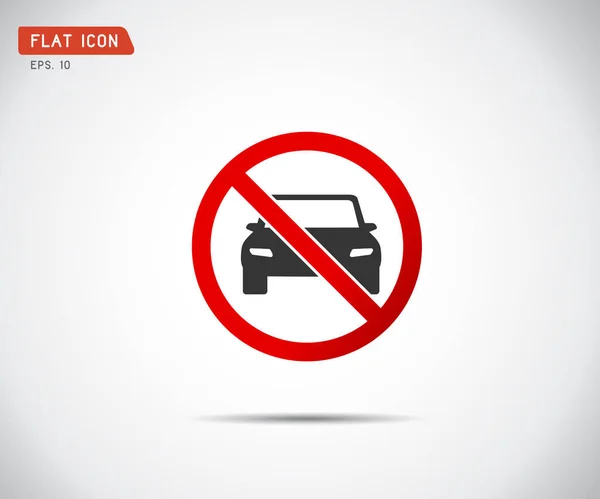 Circle Prohibited Car Parking Traffic Sign Prohibit Red Vector Illustration — Stockvector