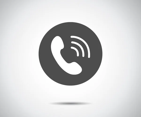 Phone Call Vector Icon Style Flat Symbol Gray Color Rounded — Stockový vektor