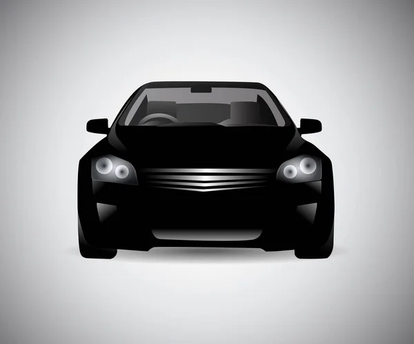 Fekete Autó Oldala Sziluett Vektor Illusztráció — Stock Vector