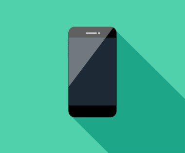 Mükemmel detaylı modern akıllı telefon izolasyonu, mobil ikon vektör çizimi