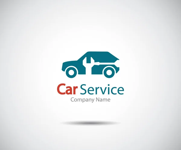 Auto Service Symbol Auto Reparatur Flat Maintenance Logo Design Vector — Stockvektor