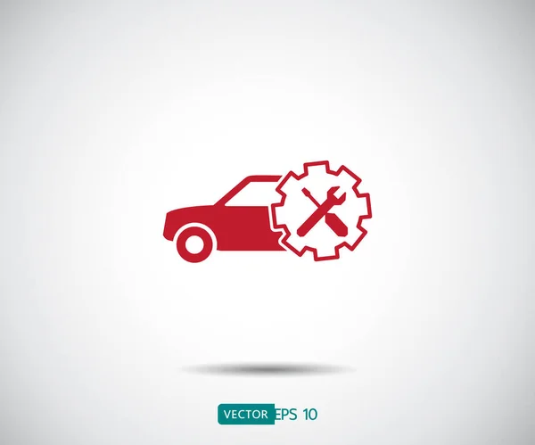 Ícone Serviço Carro Reparação Automática Projeto Liso Logotipo Manutenção Ilustração — Vetor de Stock