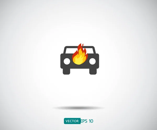 Coche Disparado Icono Seguro Vehículo Pictografía Plana Diseño Iconos Ilustración — Vector de stock