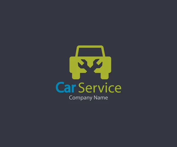 Icona Servizio Dell Automobile Riparazione Auto Disegno Piatto Logo Manutenzione — Vettoriale Stock