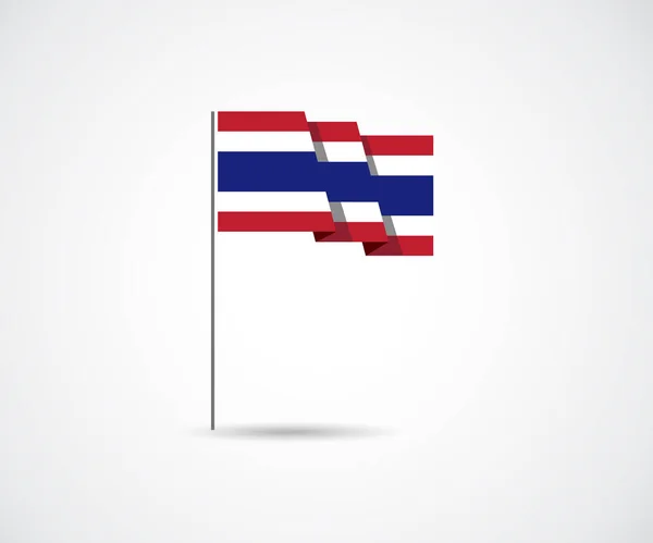 Thailand Flagga Platt Design Vektor Illustration — Stock vektor