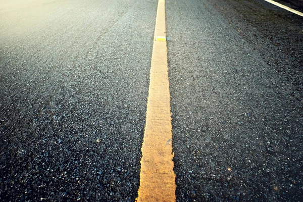Nova Textura Asfáltica Com Linha Amarela Estrada — Fotografia de Stock