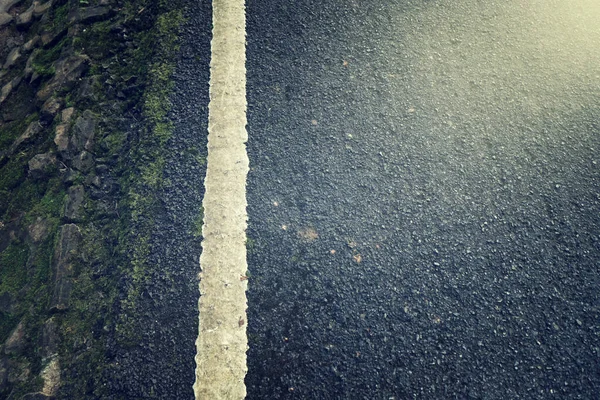 New Asphalt Texture White Line Road — Stock Photo, Image