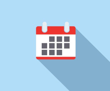 Takvim Simgesi, logo düz. Vektör illüstrasyonu