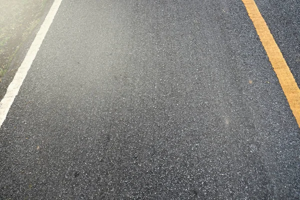 New Asphalt Texture Yellow Line Road — Stock Photo, Image