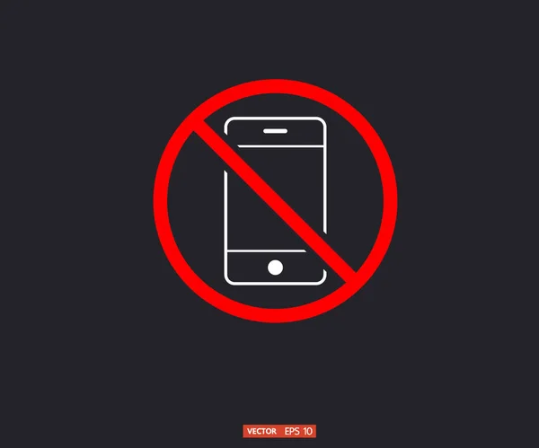 Мобильного Телефона Мобильный Телефон Запрещен Векторная Иллюстрация Логотипа Телефона — стоковый вектор