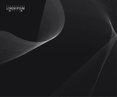 Yumuşak çizgi dalga tasarımı ile soyut şablon arkaplanı