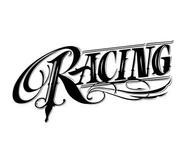 Yarış vintage biçimi, yazdırma veya web için düz biçimli Vektör illüstrasyonu.