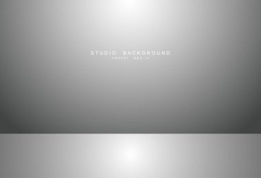 Beyaz gri gradyan stüdyo odası arka planı. Vektör EPS 10