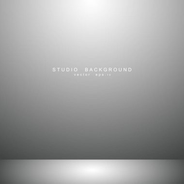 Beyaz gri gradyan stüdyo odası arka planı. Vektör EPS 10