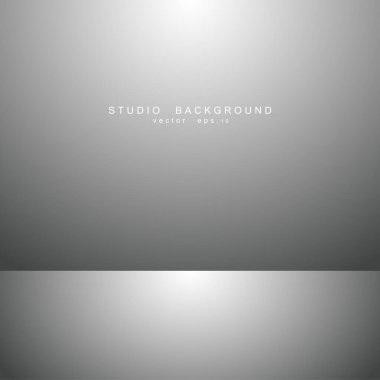 Beyaz gri gradyan stüdyo odası arka planı. Vektör EPS 10