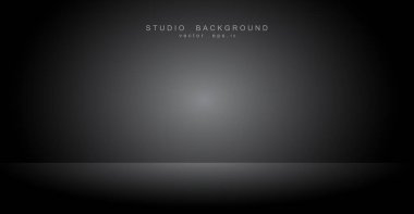 Ürünlerinizi göstermek için arkaplan olarak kullanılan soyut gradyan siyahı. eps10 vektör illüstrasyonu