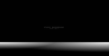 Ürünlerinizi göstermek için arkaplan olarak kullanılan soyut gradyan siyahı. eps10 vektör illüstrasyonu