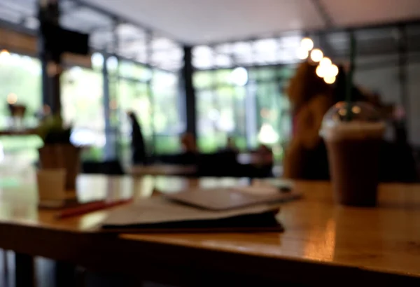 Coffee Shop Blur Background Bokeh Light Vintage Filter — Stock Photo, Image