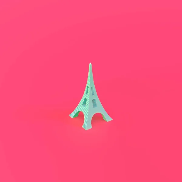 Eiffel Tower isolated on pink background high quality 3d illustr