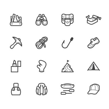 kamp öğesi siyah vektör simgesi beyaz arka plan üzerinde ayarla