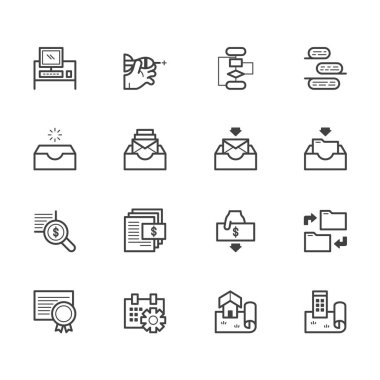 Proje Yönetimi vektör simgesi beyaz arka plan üzerinde seti