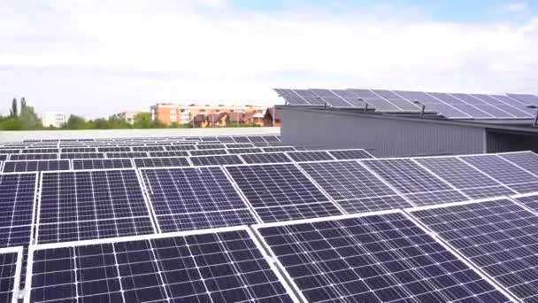 Solpaneler Hållbarhet Planeten Grön Energi För Hemmet Video Solkraftverk Verksamhet — Stockvideo