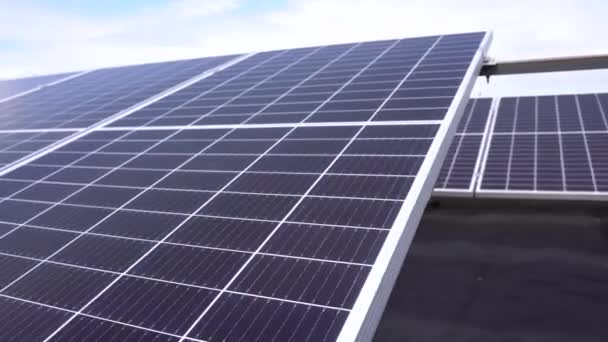 Sol Paneles Solares Electricidad Sostenibilidad Del Planeta Energía Verde Para — Vídeo de stock