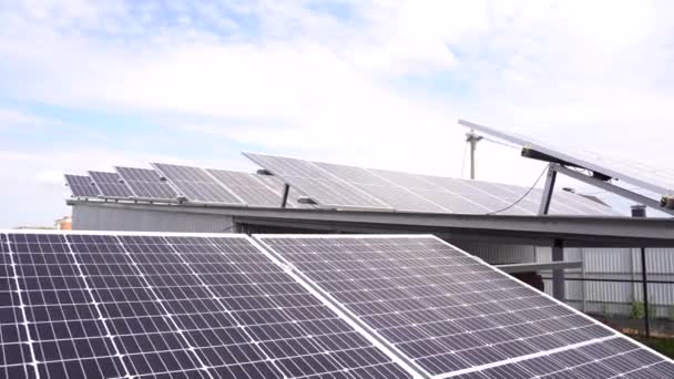 Panneaux Solaires Électricité Durabilité Planète Énergie Verte Pour Maison Entreprise — Video