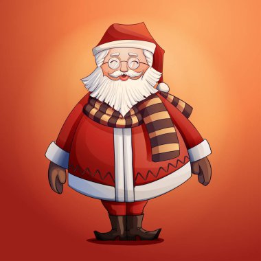 Noel adam gülen vektör çizim.