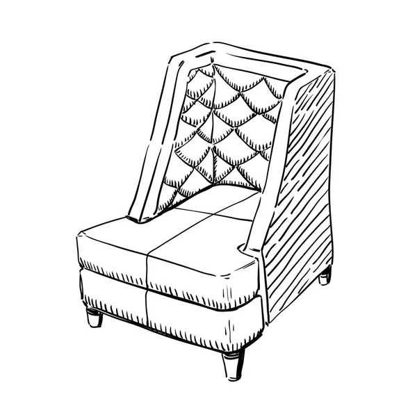 Bosquejo de silla moderna . — Vector de stock