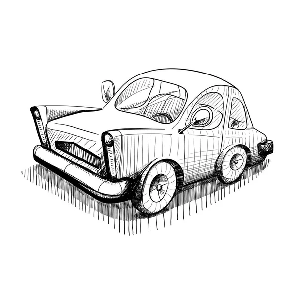 Coche dibujado a mano . — Vector de stock