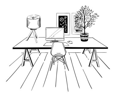 İç mekan çizimi..