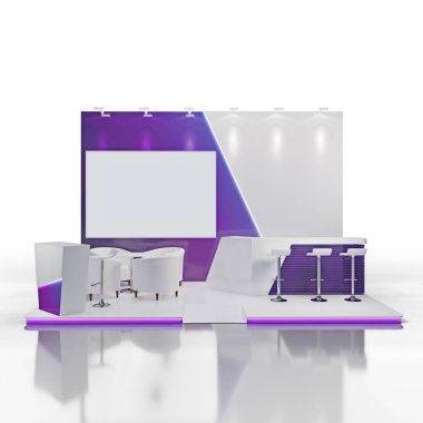 Büyük ekranlı Exhibtion Stand. Mockup.3d görüntüleme. 3 boyutlu görüntüleme. 3d hazırlayıcı.