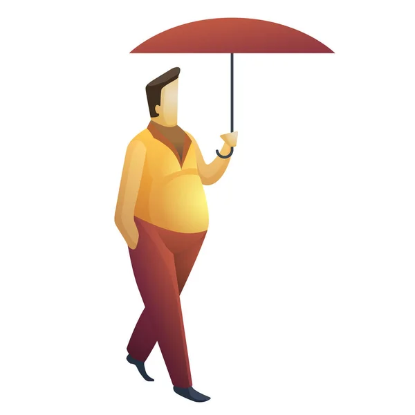 Muž Pod Deštníkem Plochá Ilustrace — Stockový vektor