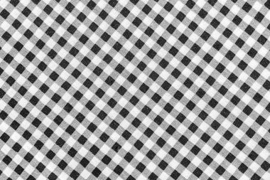 Klasik siyah-beyaz ekose kumaş veya masa örtüsü arkaplanı