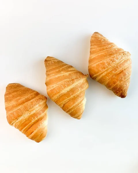 Croissant Patrón Sobre Fondo Wite — Foto de Stock