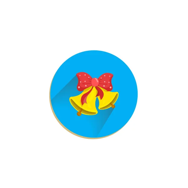 Cloches de Noël vecteur plat icône — Image vectorielle