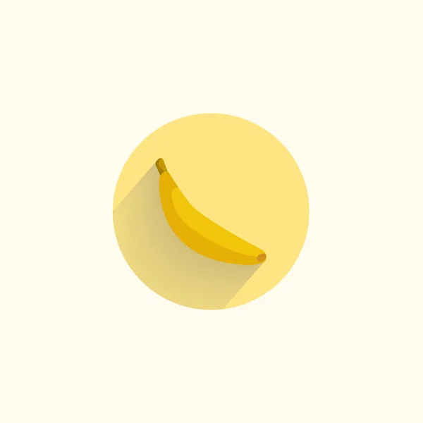 Banana vector flat icon with shadow — Stock Vector