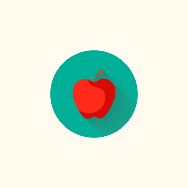 Manzana roja vector icono plano — Vector de stock