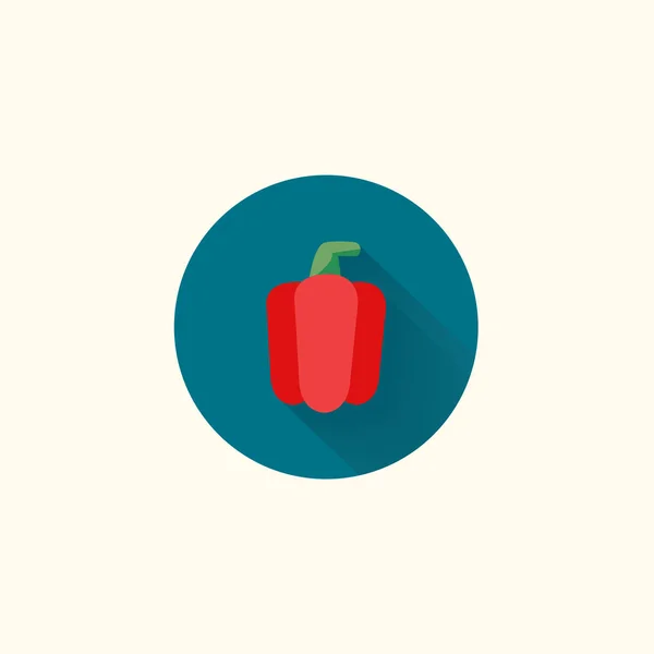 Ikon datar bell pepper vector - Stok Vektor