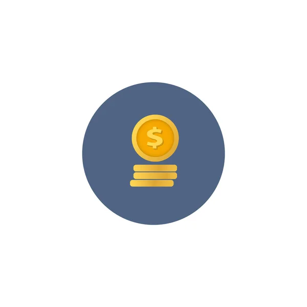Monedas vector colorido icono plano — Vector de stock
