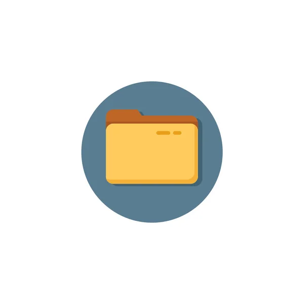 Carpeta amarilla vector plano icono — Vector de stock