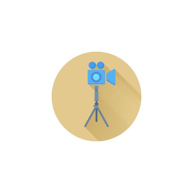 kamera tripod renkli vektör düz simgesi