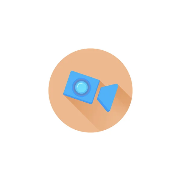 Câmera de vídeo colorido vetor plana ícone — Vetor de Stock
