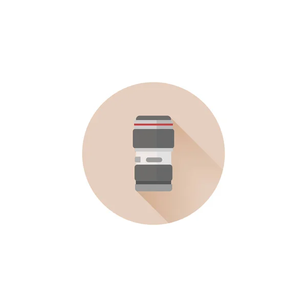 Lentille de caméra vecteur coloré icône plate — Image vectorielle