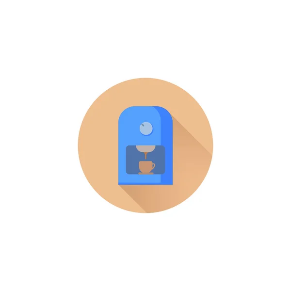 Cafetera vector colorido icono plano — Vector de stock