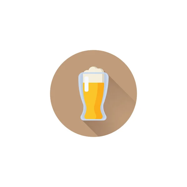 Cerveza vidrio colorido vector plano icono — Archivo Imágenes Vectoriales