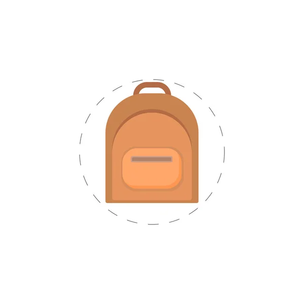 Монохромный силуэт значка рюкзака. Стилизованный упрощенный символ рюкзака. Кнапсак. Школьный мешок. Мешок. красочный векторный плоский значок — стоковый вектор